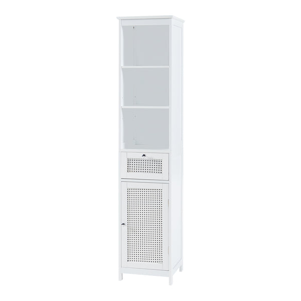 Armoire haute Karlsøy 161x35x32cm Blanc [en.casa]