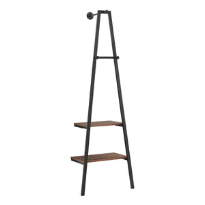 Porte-manteau mural Bjørnafjorden acier noir / aspect noyer [en.casa]