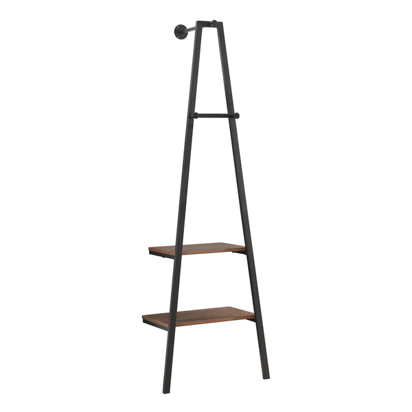 Porte-manteau mural Bjørnafjorden acier noir / aspect noyer [en.casa]