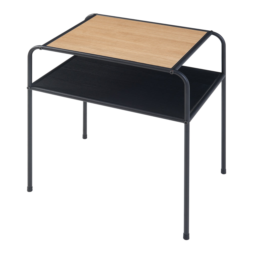 Beistelltisch Krødsherad 55x51x36cm Schwarz/Eiche [en.casa] - premiumXL