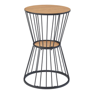 Table d'appoint Fossbergom Noir/Aspect chêne [en.casa]