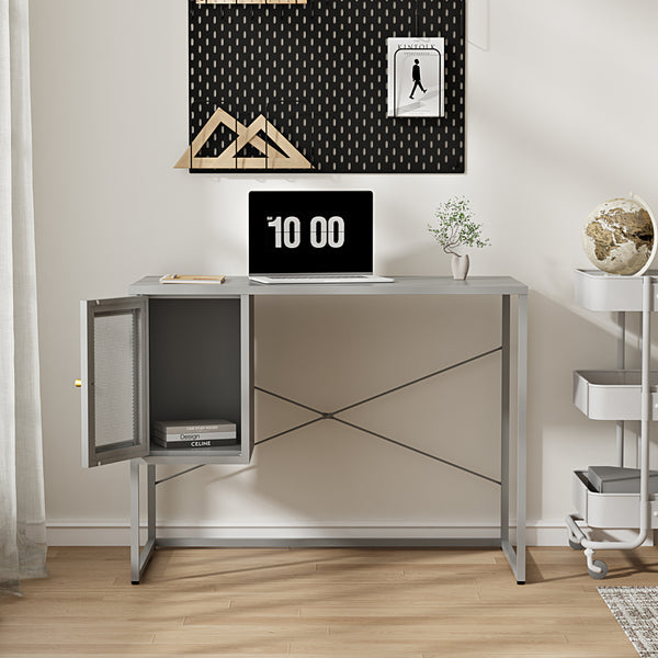 Bureau Sund Acier 75x100x50 cm Gris [en.casa]