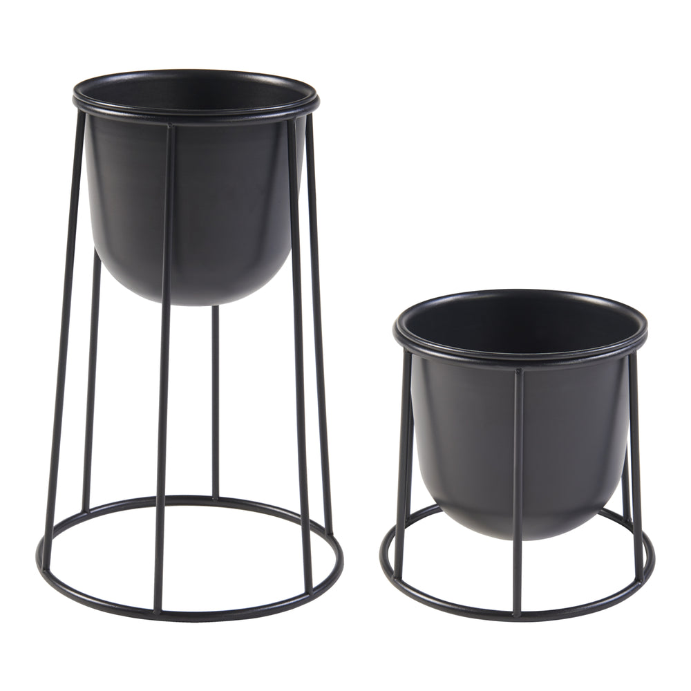 Support de plantes Nesseby lot de 2 métal noir [en.casa] - premiumXL