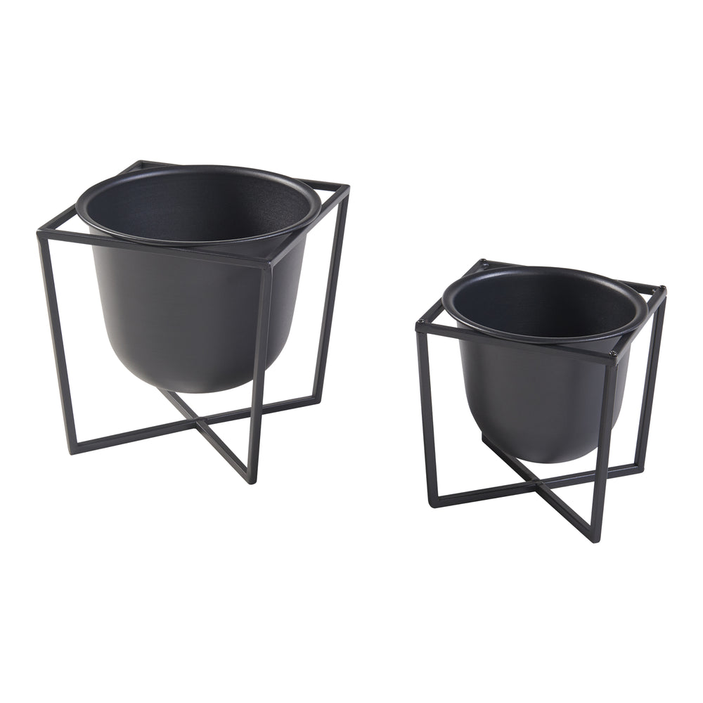 Support de plantes Nordmaling lot de 2 métal noir [en.casa] - premiumXL