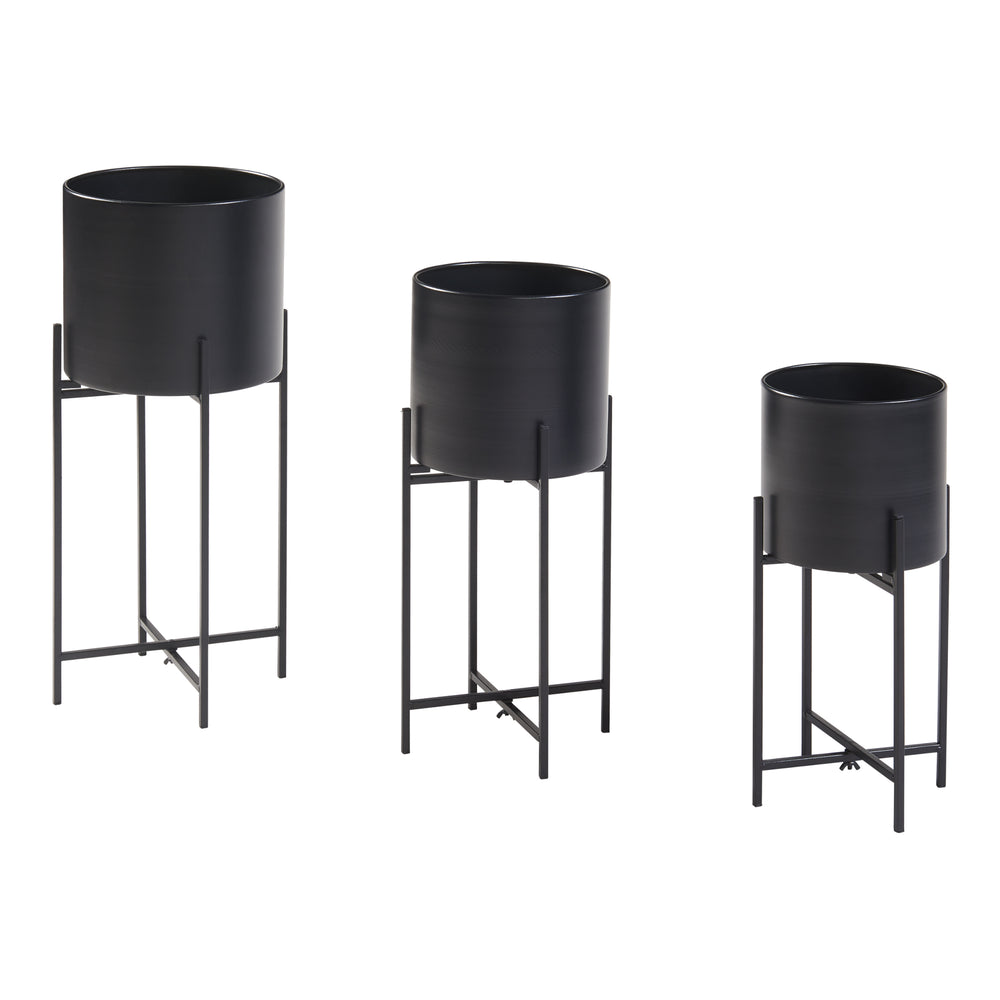 Support de plantes Orsa lot de 3 métal noir [en.casa] - premiumXL