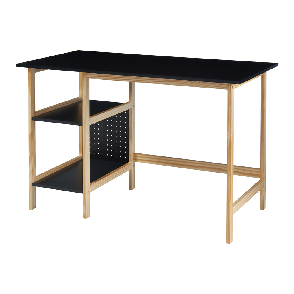 Schreibtisch Dønna 120x60x75cm Schwarz/Holzfarben [en.casa] - premiumXL