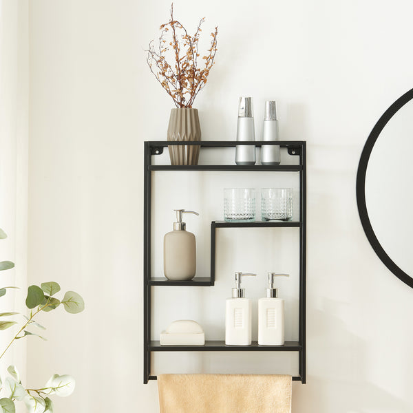 Étagère murale Uurainen 60x40x13 cm Noir [en.casa]