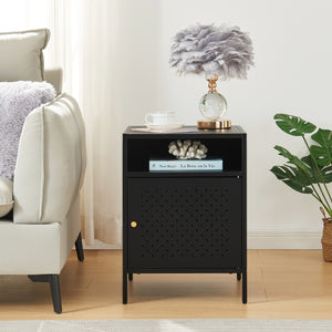 Table de nuit Janakkala 55x40x40 cm Acier Noir [en.casa]