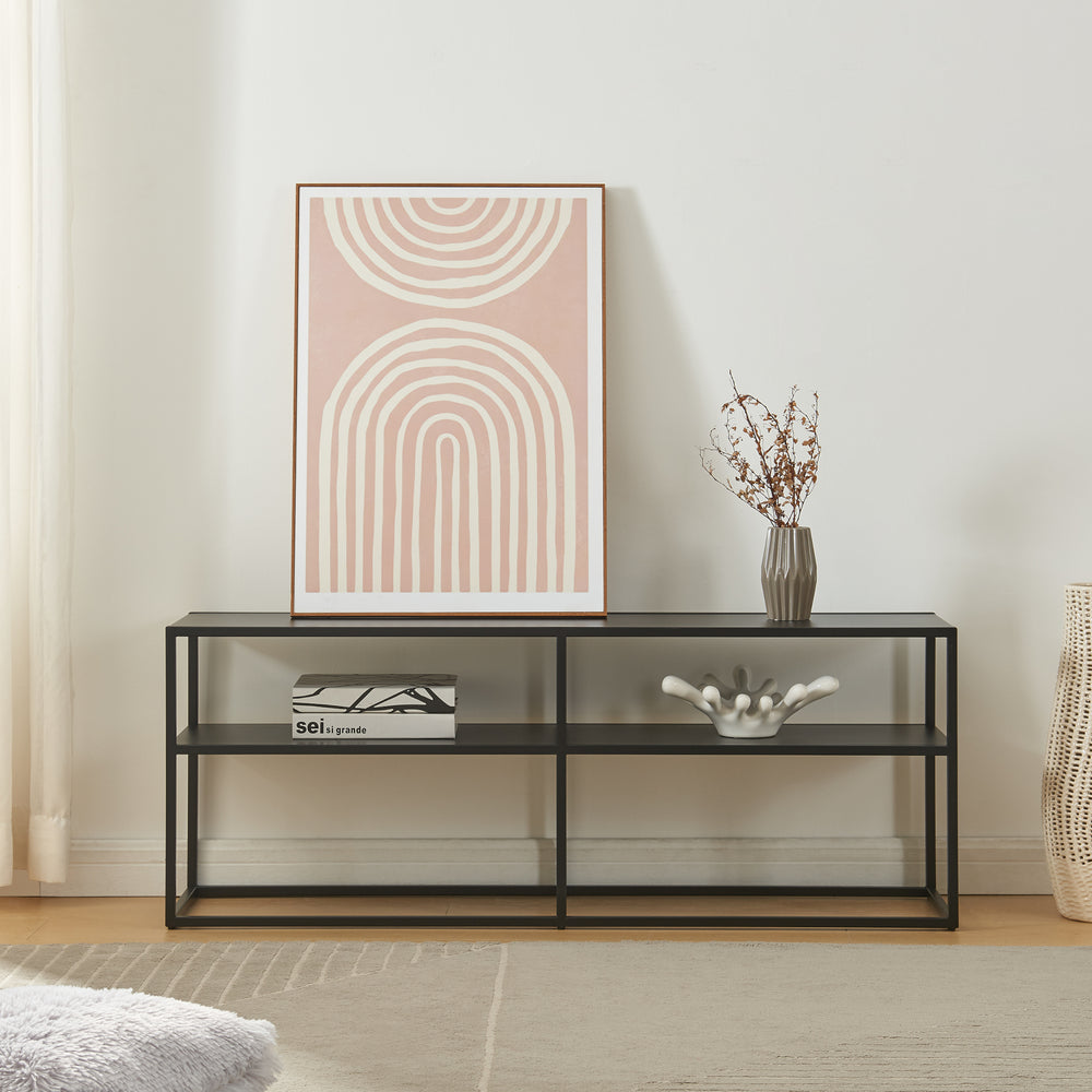 Table TV Solund 120x30x46cm Noir [en.casa]