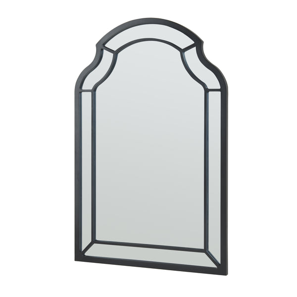 Miroir mural Puolanka MDF 90 x 60 cm noir [en.casa]