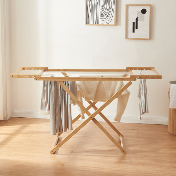 Étendoir pliant Fakala 154x59x82 cm Bambou [en.casa]