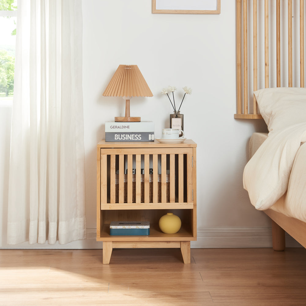 Nachttisch Ypäjä 50x42x39cm Bambus [en.casa] - premiumXL