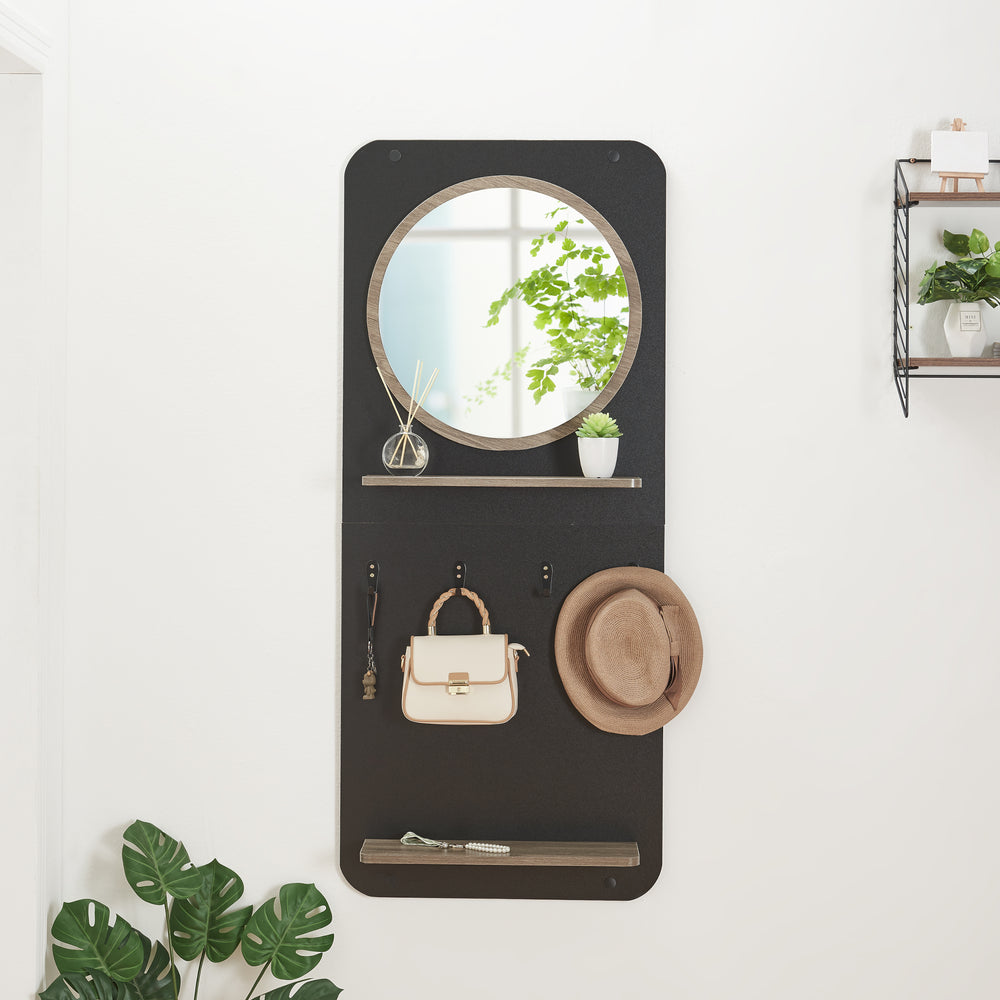 Garderobenpaneel Helsinge mit Spiegel 140x60x16 cm [en.casa] - premiumXL