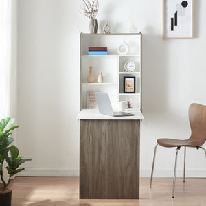 Table rabattable mural Greve Blanc / aspect bois [en.casa]