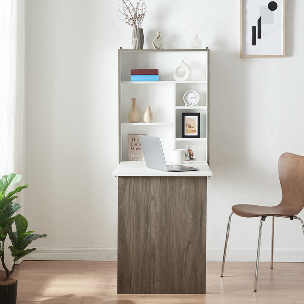 Table rabattable mural Greve Blanc / aspect bois [en.casa]