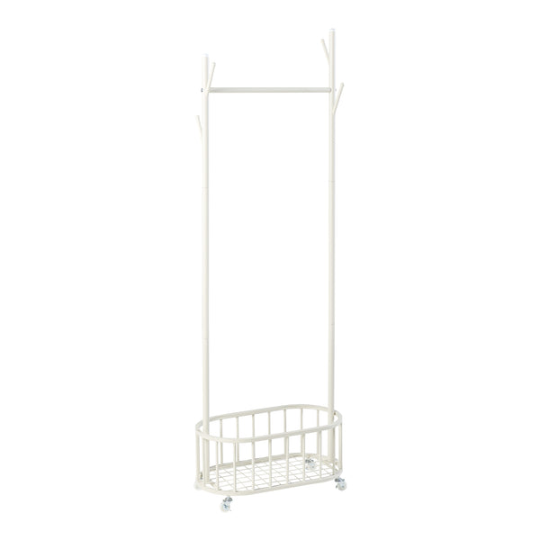 Porte-manteau sur roulettes Risør Acier Blanc [en.casa]