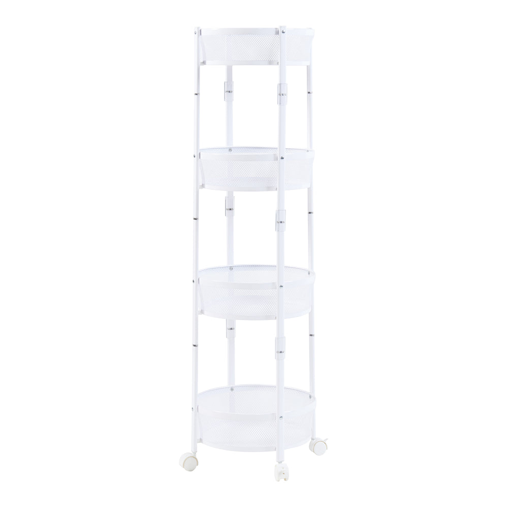 Rollwagen Sørreisa mit 4 Ebenen 123xØ37,5cm Weiß [en.casa] - premiumXL