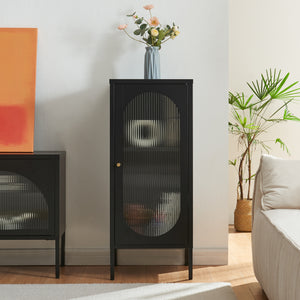 Armoire d'appoint Karlskrona 102x43x40 cm Noir, mat [en.casa]