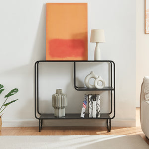 Console Færder Métal 92x33x81 cm Noir [en.casa]