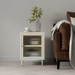 Armoire d'appoint Lindau 56 x 40 x 40 cm blanc crème [en.casa]