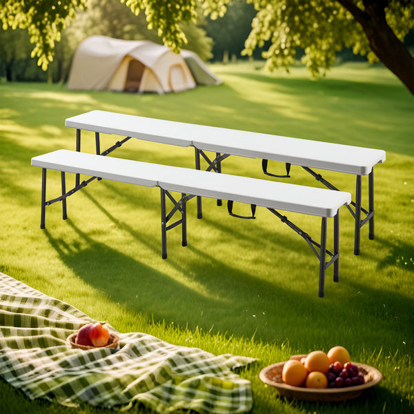 Ensemble banc pliant Ljusnarsberg 2 pièces Blanc [en.casa]