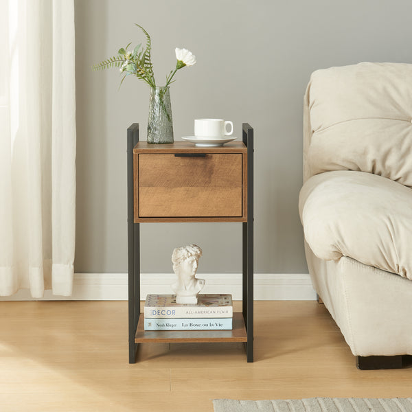 Table d'appoint Namsskogan 62x33x32cm aspect noyer [en.casa]