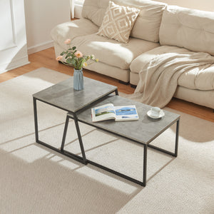 Table d'appoint Hyllestad lot de 2 Noir/effet béton [en.casa]