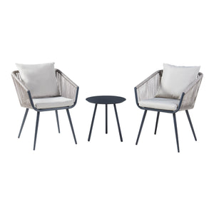 Ensemble de mobilier de jardin Abriola 3 pièces Gris [casa.pro]