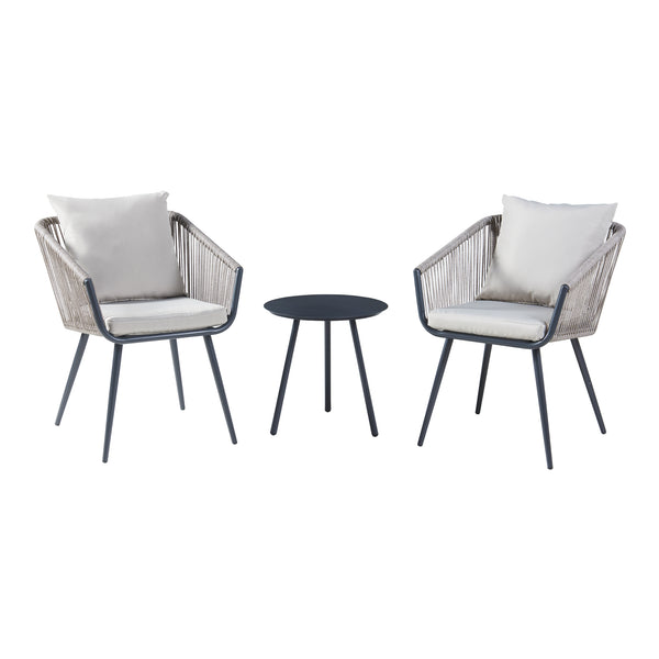 Ensemble de mobilier de jardin Abriola 3 pièces Gris [casa.pro]