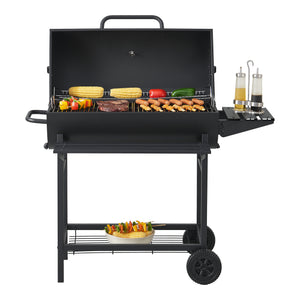 Chariot de barbecue Armento 95x108x61cm Noir [casa.pro]