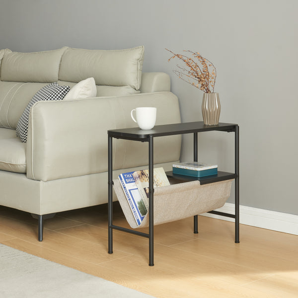 Table d'appoint Samnanger 60x28x53cm Noir [en.casa]