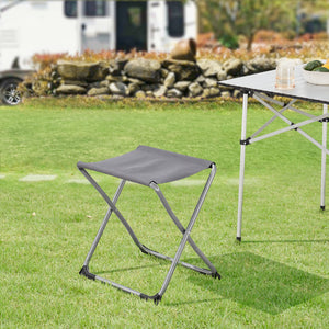 Tabouret et table de camping 2 en 1 Barete 47 x 47 x 37 cm gris [en.casa]