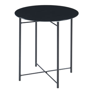 Table d'appoint Ödeshög avec plateau en verre 45xØ42cm Noir [en.casa]