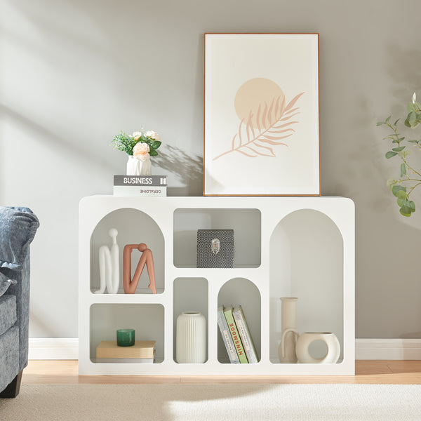 Buffet Vågå avec compartiments ouverts 110x30x70 cm Blanc [en.casa]