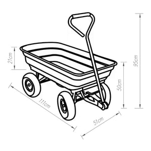 Chariot de jardin Corfinio benne basculante capacité de charge 250 kg vert noir pro.tec
