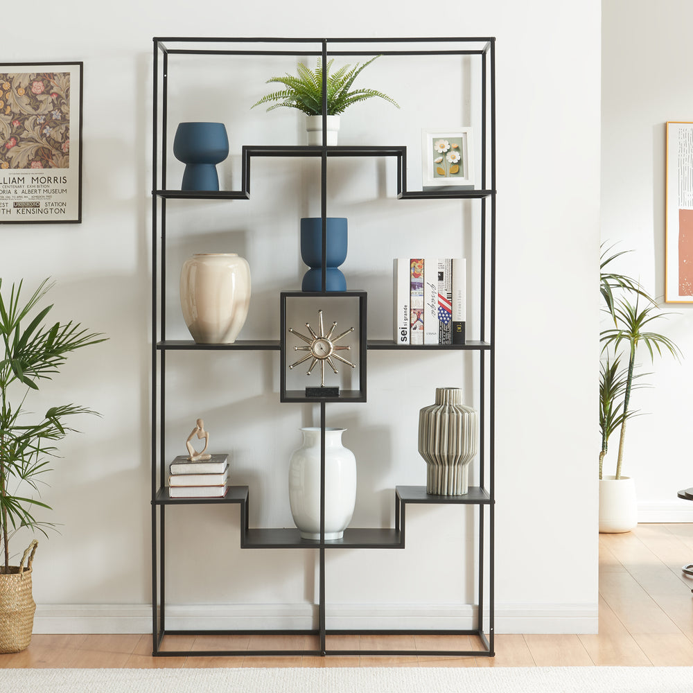 Étagère Råde métal 180x100x35 cm noir [en.casa] - premiumXL