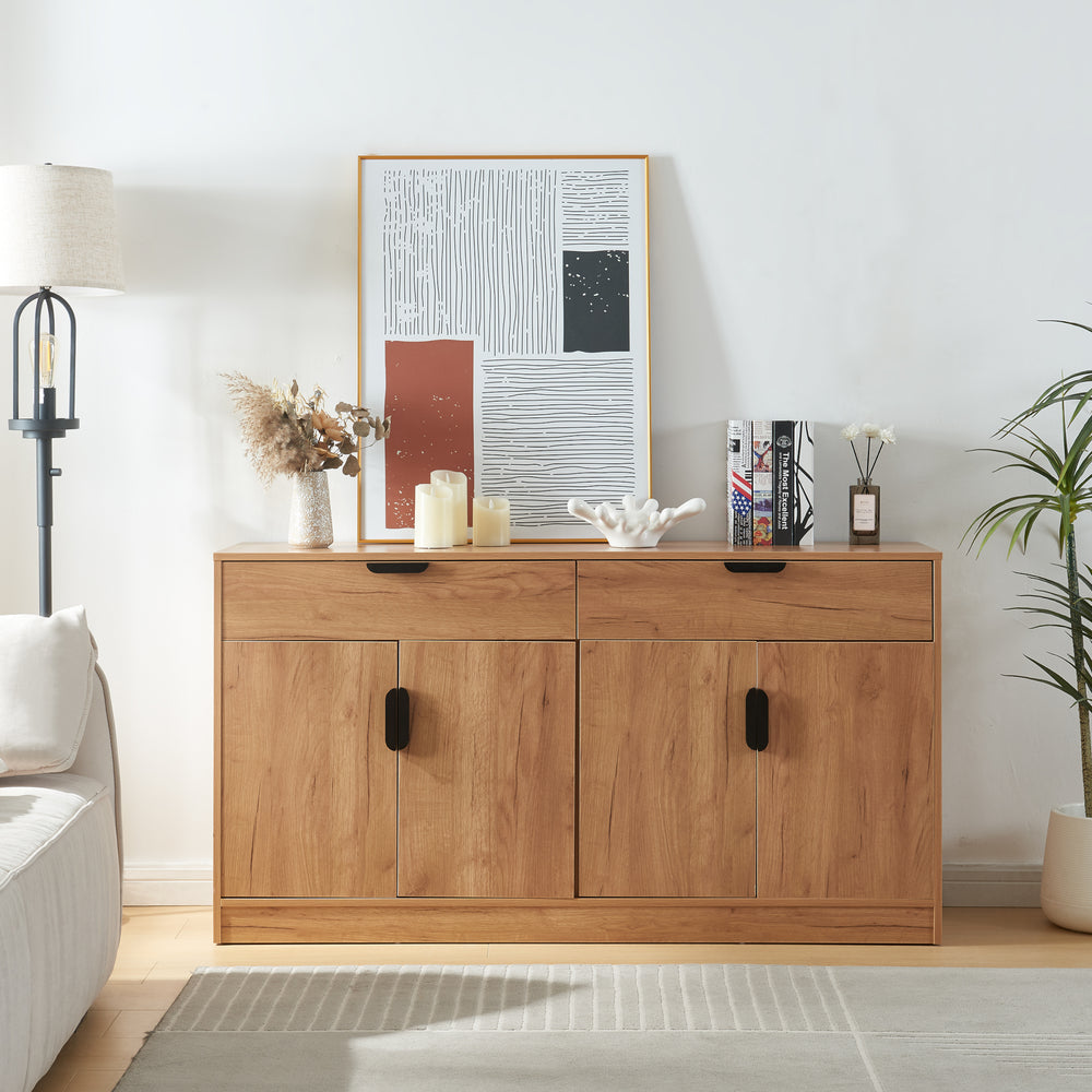 Sideboard Varkaus 75x140x40cm MDF Eichenoptik [en.casa] - premiumXL