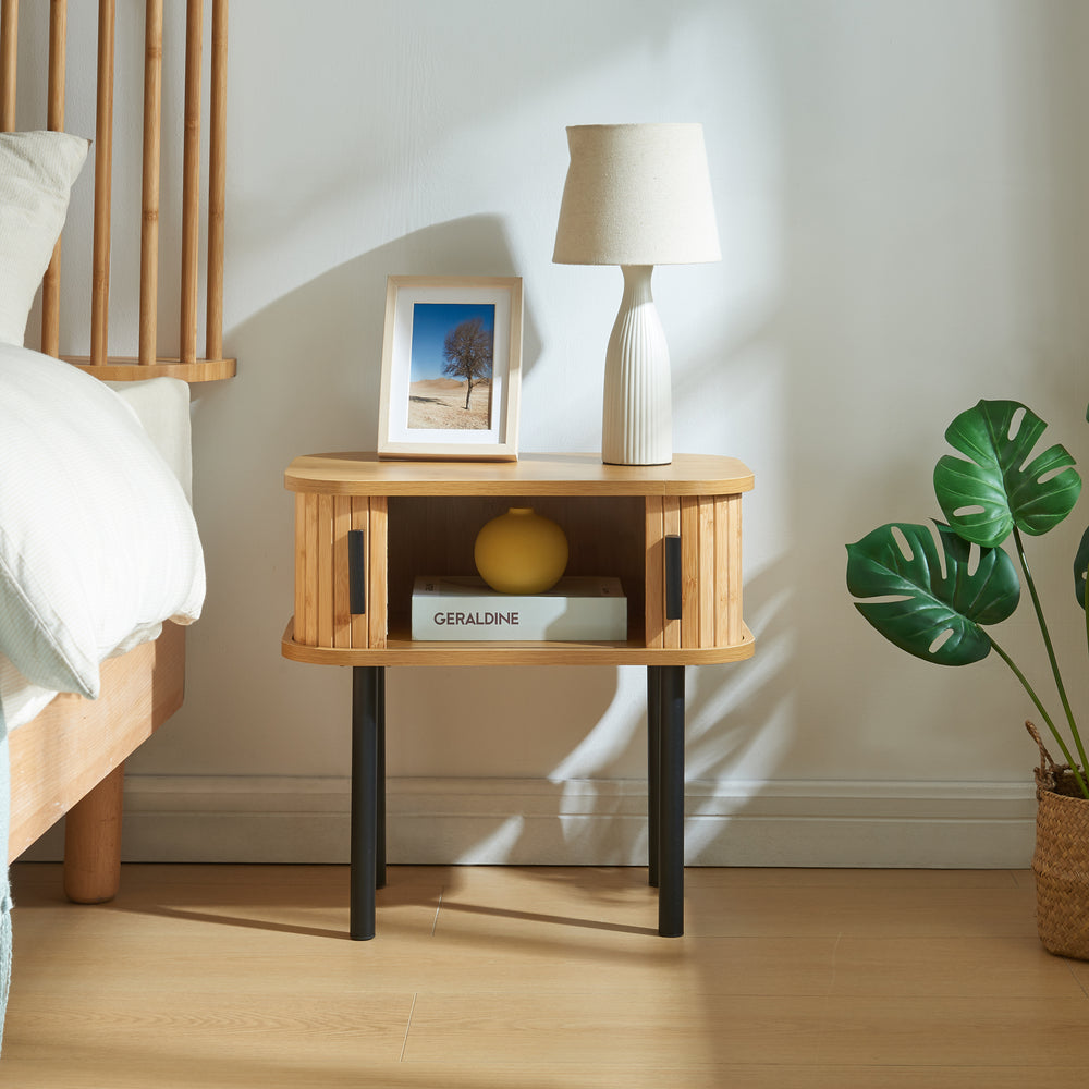 Table d'appoint Tvedestrand 48x30x45 cm Couleur bois/Noir [en.casa]