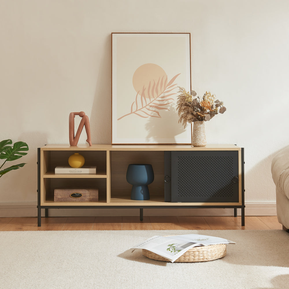 TV Schrank Tysnes 120x40x45 cm Eichenoptik/Schwarz [en.casa] - premiumXL