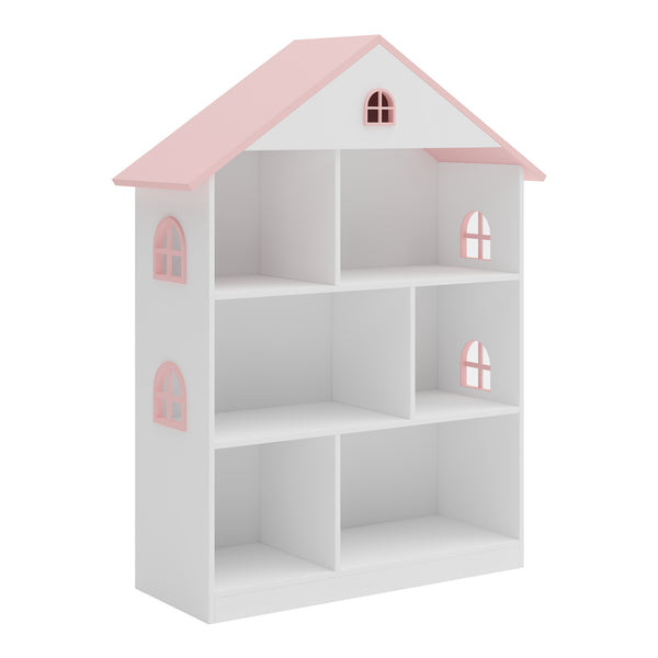 Étagère pour enfants Vipsali 107x83x30 cm Blanc/Rose [en.casa]
