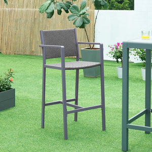 Lot de 2 tabourets de bar pour extérieur Avise hauteur d'assise 75 cm anthracite gris foncé casa.pro