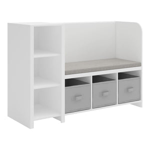 Étagère pour enfants avec banc Høylandet 76x112x40 cm Blanc/Gris [en.casa]