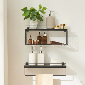 Étagère murale Vik lot de 2 noir [en.casa]