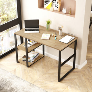 Bureau Tódense 120x60x75 cm aspect chêne/noir [en.casa]