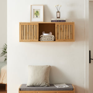 Étagère murale Ypäjä 93x20x33 cm Bambou [en.casa]