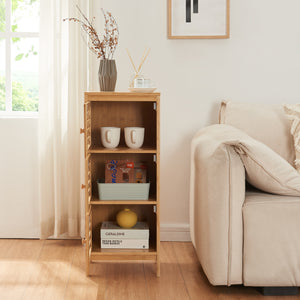Armoire d'appoint Ypäjä 82 x 33 x 27cm bambou naturel [en.casa]