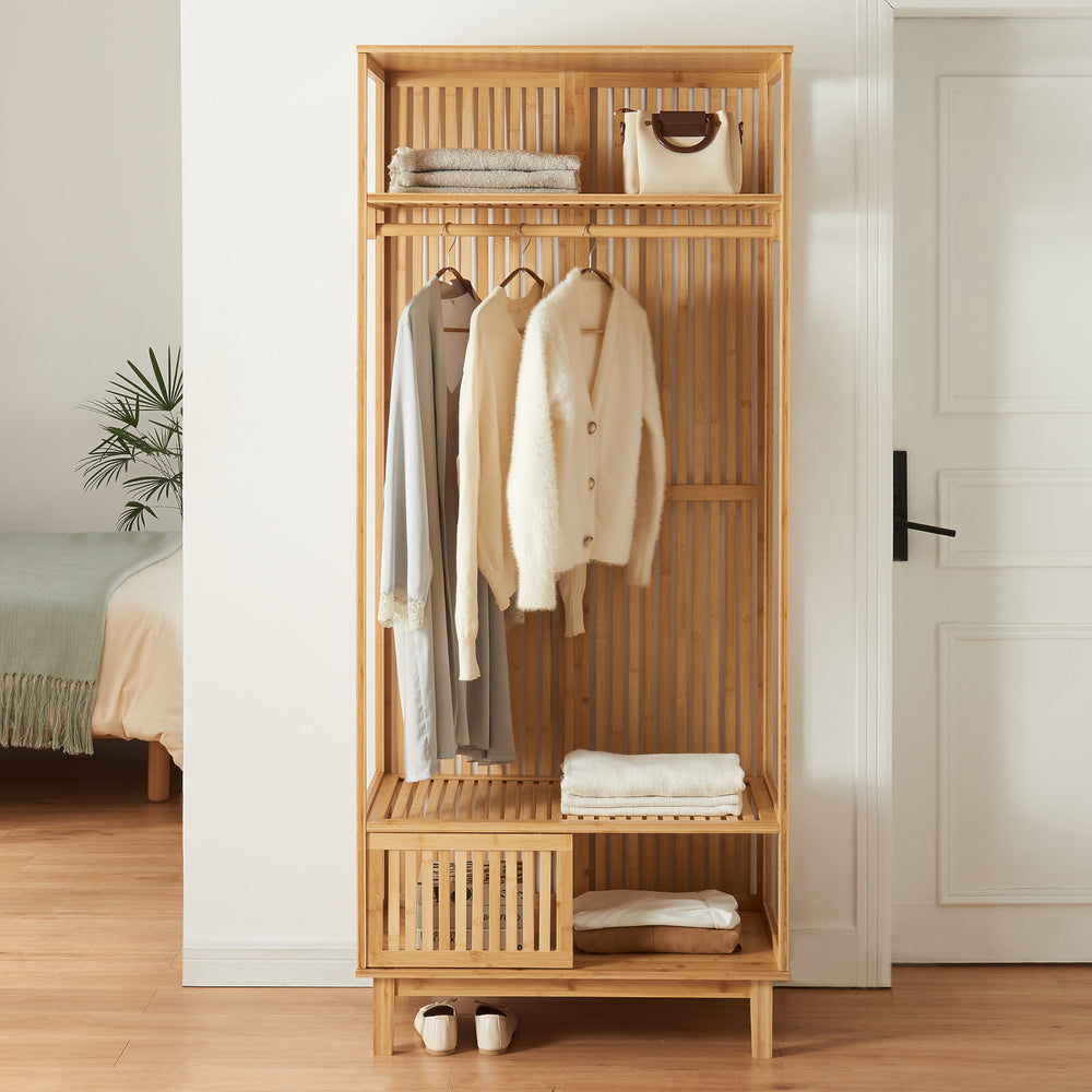 Porte-manteau Ypäjä 187x80x47 cm bambou [en.casa] - premiumXL