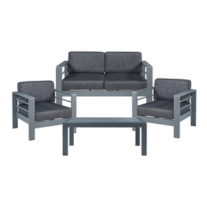 Salon de jardin 4 pièces Avise anthracite gris foncé casa.pro
