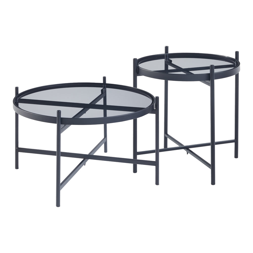 Couchtischset Lier 2 - tlg. Glasplatte Schwarz [en.casa] - premiumXL