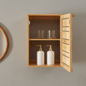 Armoire suspendue Epind 50x33x20 cm Bambou Nature [en.casa]